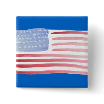 Americans USA Flag Pinback Buttons