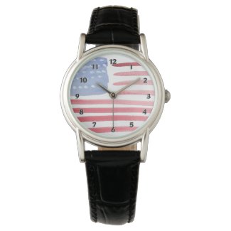 Patriotic Personalized Watches With USA Flag