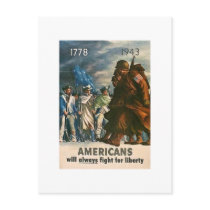Americans Will Always Fight for Liberty postcards by scenesfromthepast Americans Will Always Fight for Liberty postcards