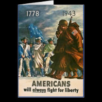 Americans Will Always Fight for Liberty - WWII cards