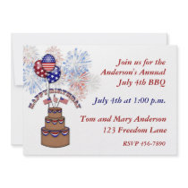 America's Birthday July 4th Invitation