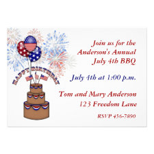 America's Birthday July 4th Invitation