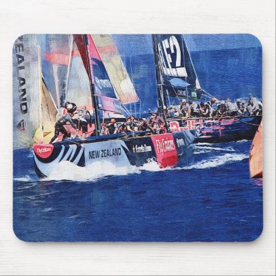 America's Cup, Valencia Spain 2007, Team New Zeala Mouse Mats by palmimages