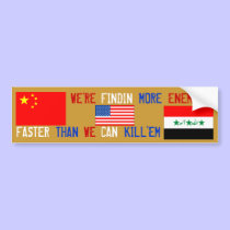 America's Enemies (IRAQ VS CHINA) bumper stickers