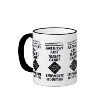 America's Fast Trains Carry Railway Express mugs