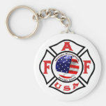 America's Fire Fighters Flag Logo Key Chains