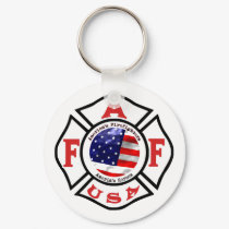 America's Fire Fighters Flag Logo keychains