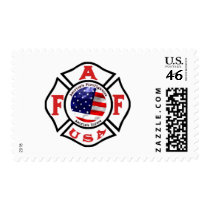 America's Fire Fighters Flag Logo postage by quatrosales America's Fire Fighters Flag Logo postage
