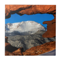 America's Mountain Framed by Sandstone Tile