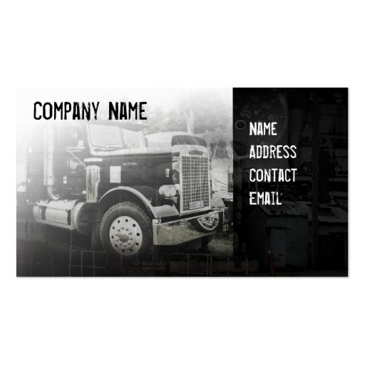 americkan classick black truck business card template (front side)
