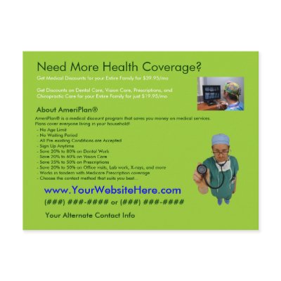 AmeriPlan Health Coverage Postcard by workcomfortably