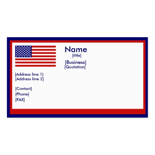 Amerrican Flag Business Card (front side)
