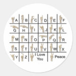 AmeslanAlphabet120710 Round Stickers