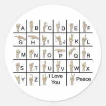 AmeslanAlphabet120710 Round Stickers