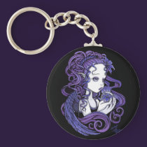 "Amethyst" Crystal Ball Angel Art keychain keychains