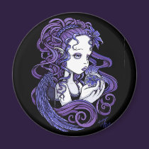 "Amethyst" Crystal Ball Angel Art Magnet magnets