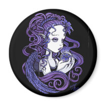 "Amethyst" Crystal Ball Angel Art Magnet
