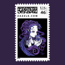 "Amethyst" Crystal Ball Angel Art Postage Stamps stamps