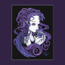 "Amethyst" Crystal Ball Angel Art Postcard