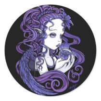 "Amethyst" Crystal Ball Angel Art Stickers