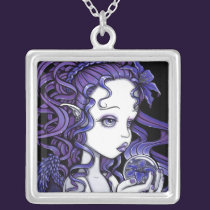 "Amethyst" Crystal Ball Angel Necklace necklaces