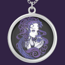 "Amethyst" Crystal Ball Angel Necklace necklaces