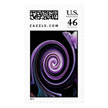 Amethyst crystals in a maze, stamp