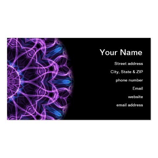 Amethyst Desire Kaleidoscope Business Card (back side)