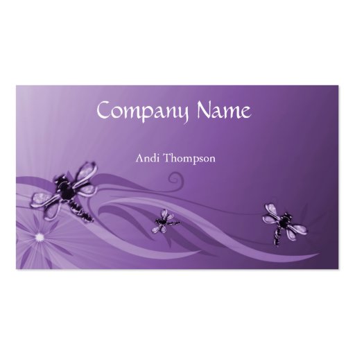 Amethyst Dragonflies Business Card (front side)