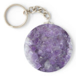 Amethyst Geode - Violet Crystal Gemstone Key Chain
