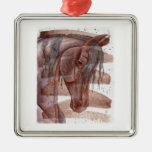 Amethyst Horse On Chocolate Wash Metal Ornament