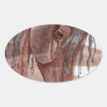 Amethyst Horse On Chocolate Wash Oval Sticker