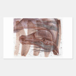 Amethyst Horse On Chocolate Wash Rectangular Sticker