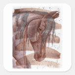 Amethyst Horse On Chocolate Wash Square Sticker