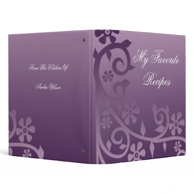 Amethyst Lilac Daisy Vine Recipe Book Vinyl Binders by jade426