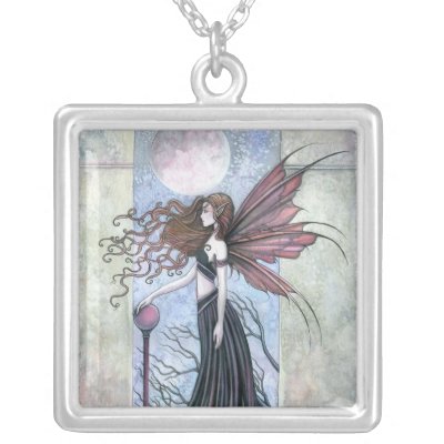 Amethyst Moon Fairy Pendant Necklace