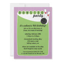 Amethyst Retro Bowling Alley Bowling Birthday Announcement