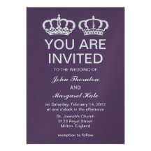 Amethyst Royal Couple Wedding Card