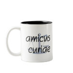 Amicus Curiae.  Lawyer mug with Latin Phrase.