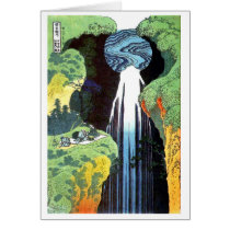 Amida Waterfall on the Kisokaido Road, Hokusai Cards