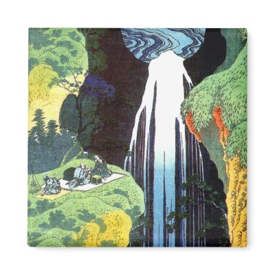 Amida Waterfall on the Kisokaido Road, Hokusai Magnets by VintageArtPosters