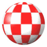 AMIGA BOING BALL ROUND STICKERS