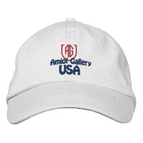 Amiot Gallery -USA  White Hat Embroidered Baseball Caps