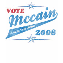 Amirican Hero McCAIN Election Vote 2008 Vinatge t-shirts