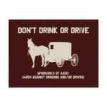 Amish - dont drink or drive post card