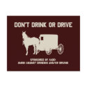 Amish - dont drink or drive postcards