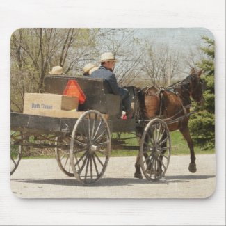Amish Family Heading Home Mousepads