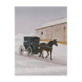 Amish Horse and Buggy on Winter Road-Postcard