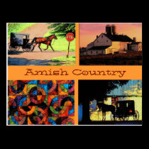 Amish Montage Postcard postcards