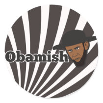 Amish Obama Round Stickers